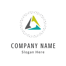 White Blue Circle with Triangle Logo - Free Triangle Logo Designs | DesignEvo Logo Maker