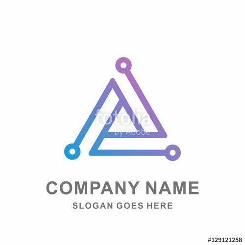Triangle in Circle Company Logo - Circle Triangle Dots Link Data Connection Technology Computer ...