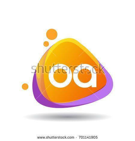Triangle in Circle Company Logo - Letter OA logo in triangle splash and colorful background, letter ...