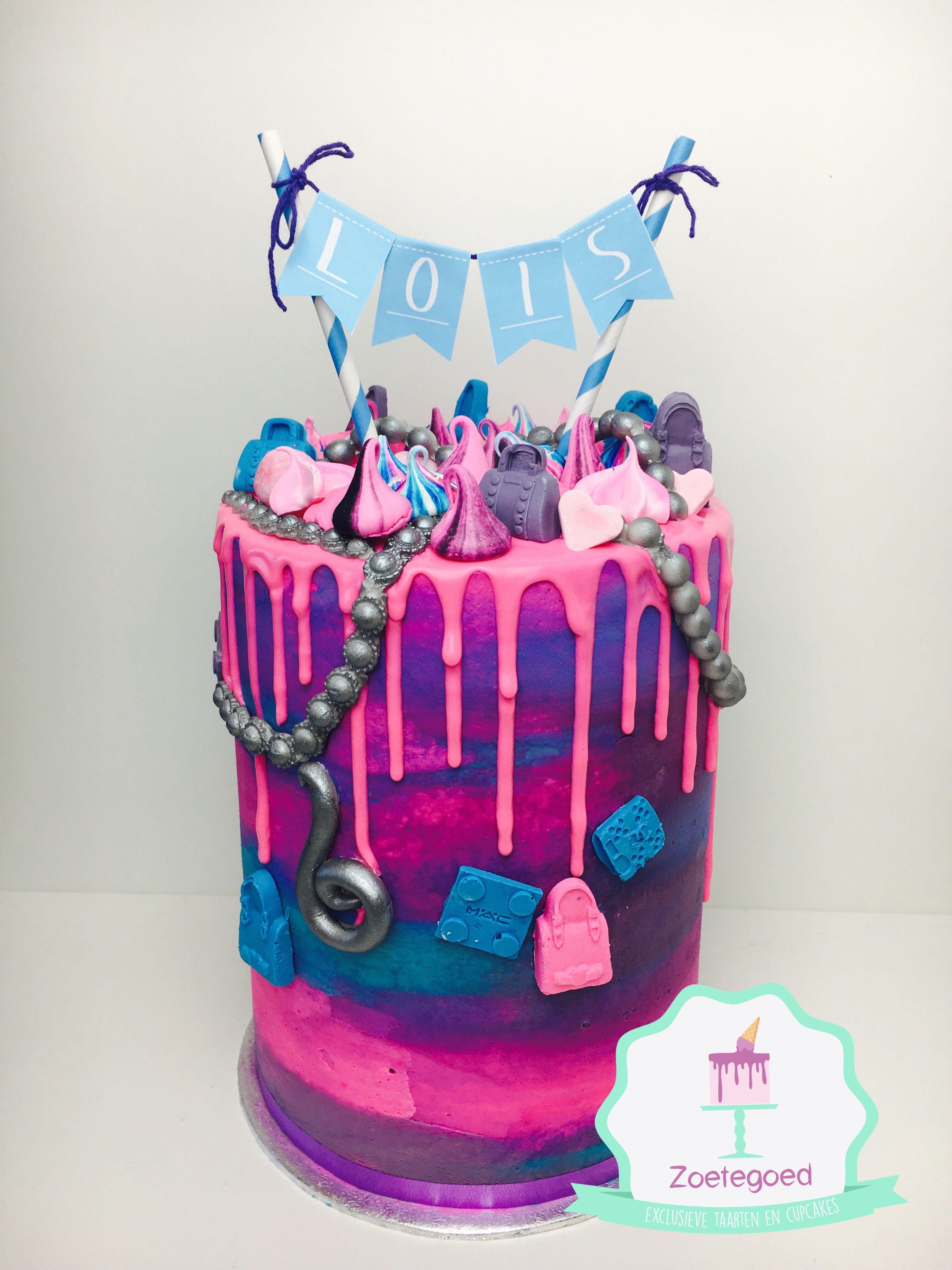 Pink and Blue Drip Logo - Pink purple and Blue Drip cake Made by Zoetegoed.com | Cakes | Cake ...