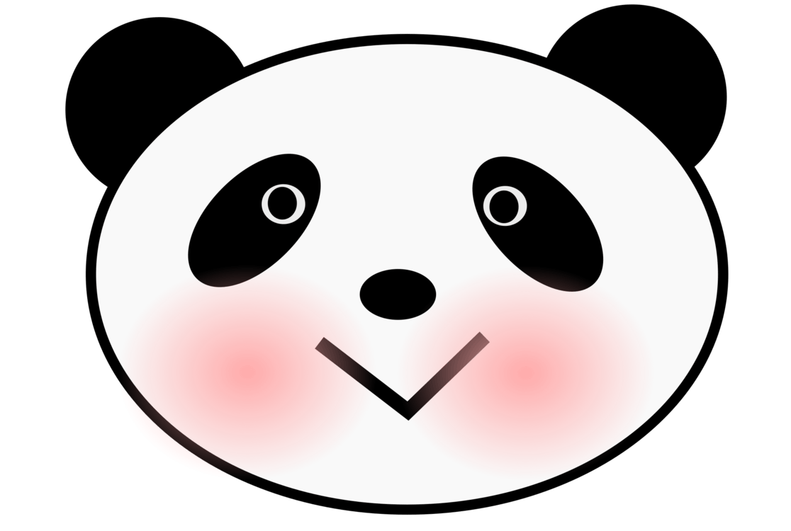 Red and Black Bear Face Logo - Giant panda American black bear Drawing Red panda free commercial