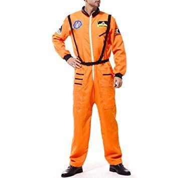 NASA Flight Suit Logo - Sharplace Orange Adult NASA Space Flight Suit Astronaut Costume