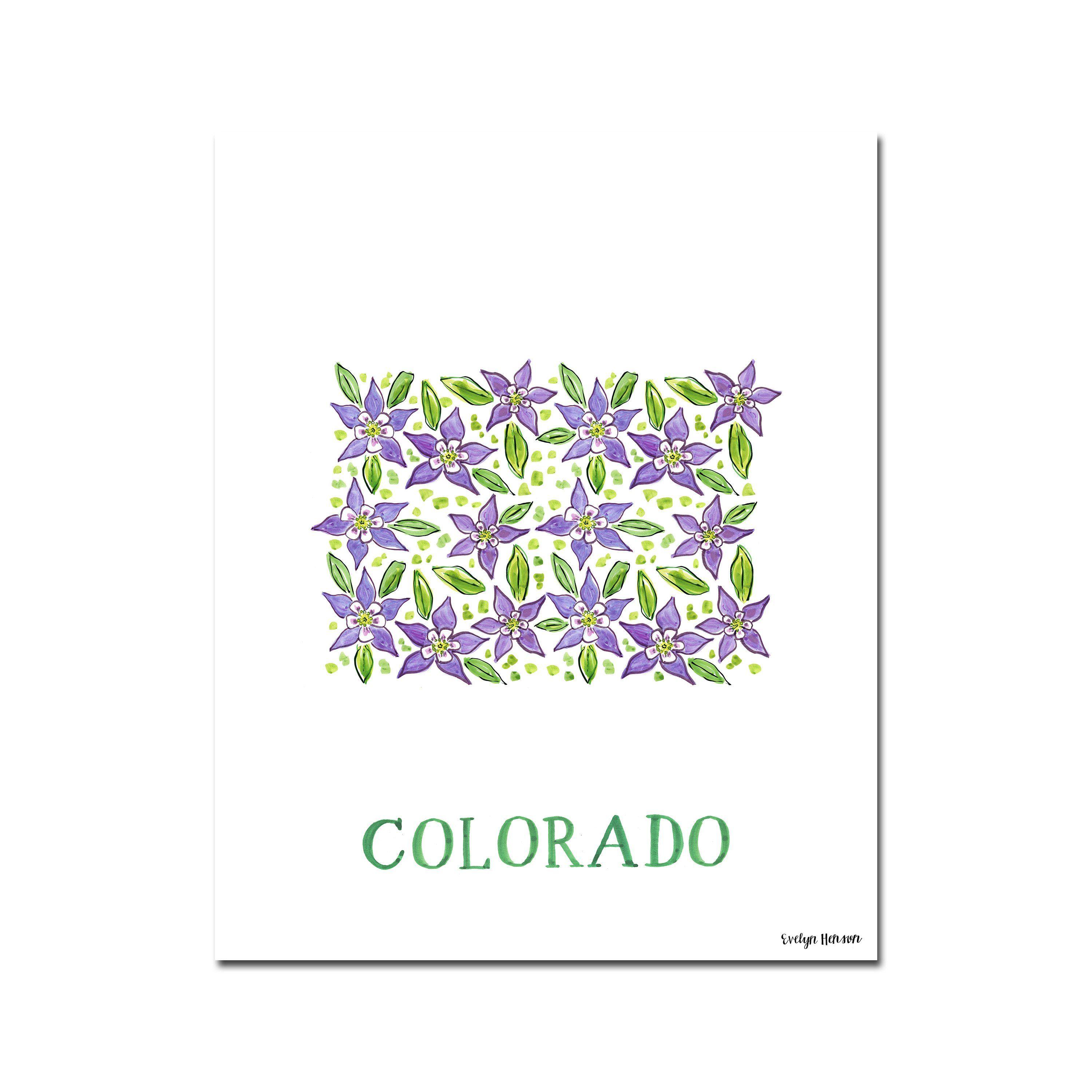 Colorado Flower Logo - Colorado Rocky Mountain Columbine Flower Print