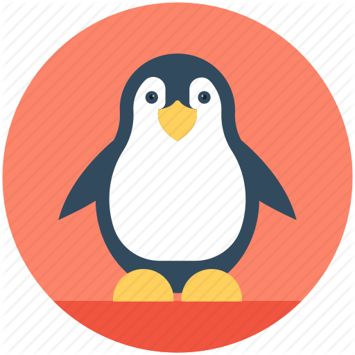 Penguin in Orange Circle Logo - Animal, auk, emperor penguin, penguin, puffin icon