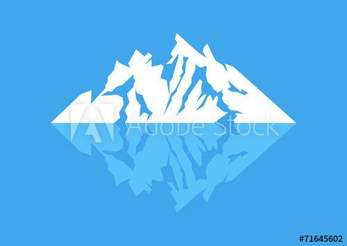 Triangle Mountain Reflection Logo - Symbol of a mountain with reflection this stock vector