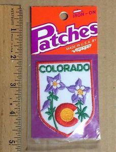 Colorado Flower Logo - NIP Vintage COLORADO State CO Flowers Logo Souvenir Iron On Patch
