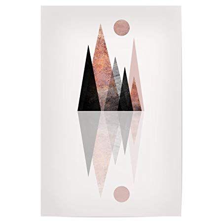 Triangle Mountain Reflection Logo - artboxONE Poster Geometry Scandi Mountain Reflection 30x20 cm design