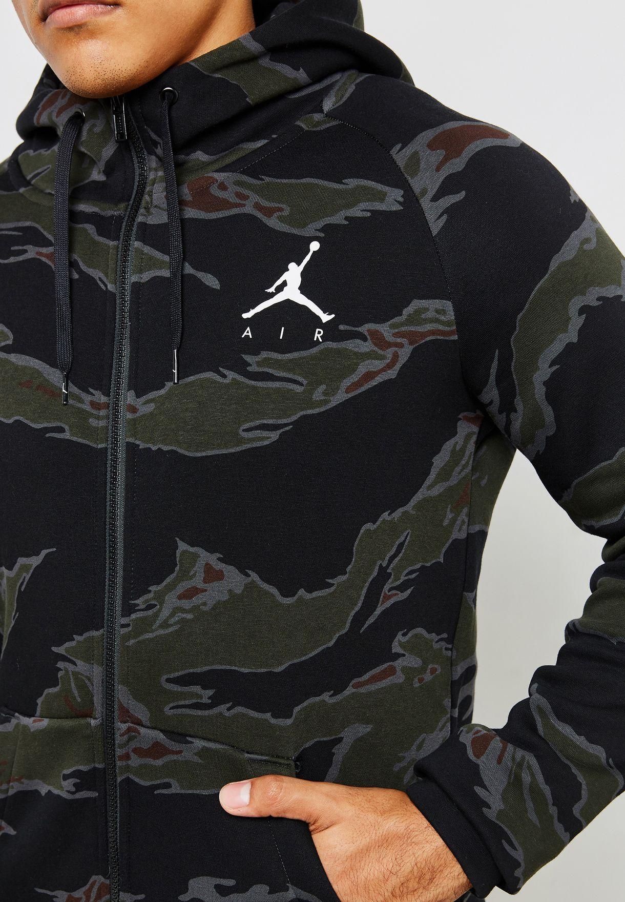Camo Jordan Jumpman Logo - Shop Nike prints Jordan Jumpman Fleece Camo Hoodie AV2303-010 ...