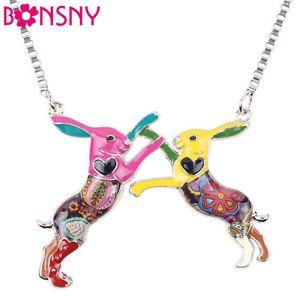 Rabbit Boxing Logo - BONSNY Rabbit Boxing Hares Necklace Charm Jewellery Animal Charm ...