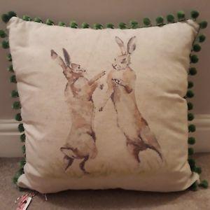 Rabbit Boxing Logo - Boxing Hare/Rabbit cushion covers with pom pom trim | eBay