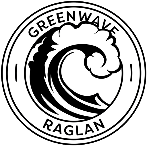 Black and White Wave Logo - Green Wave Raglan Surf School | The Top-Rated Lessons in Raglan