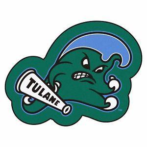 Green Wave Logo - Tulane Green Wave Mascot Decorative Logo Cut Area Rug Floor Mat