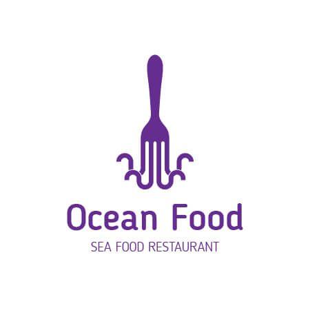 Purple Food Logo - Buy Seafood Restaurant and Bar logo design online, Eps