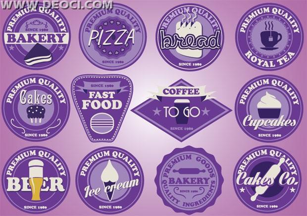 Purple Food Logo - Vector EPS purple label design fast food free download - DEOCI.com ...