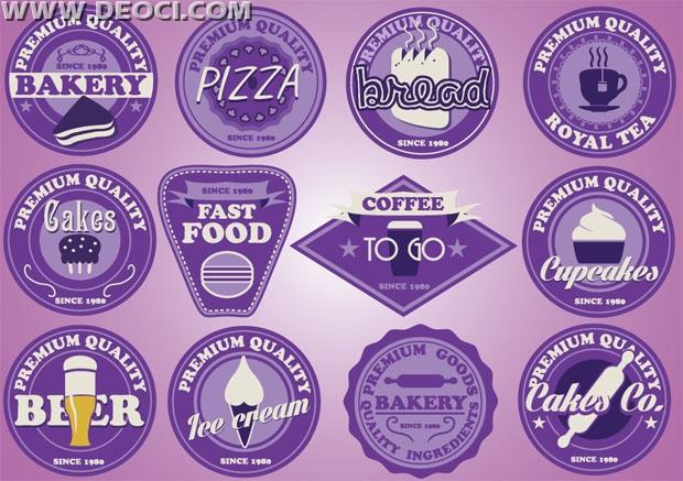 Purple Food Logo - Vector EPS purple label design fast food free download.com