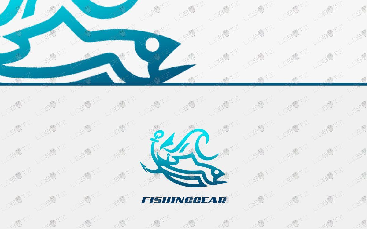 Fishing Logo - Modern & Creative Fish Gear Fishing Logo For Sale - Lobotz