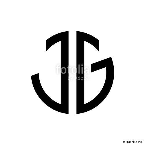 Jg Logo - initial letters logo jg black monogram circle round shape vector ...