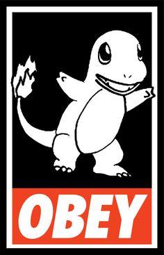 Pokemon Obey Logo - OBEY Charmander Art Print. Pokemon. Charmander