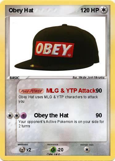 Pokemon Obey Logo - Pokémon Obey Hat - MLG & YTP Attack - My Pokemon Card