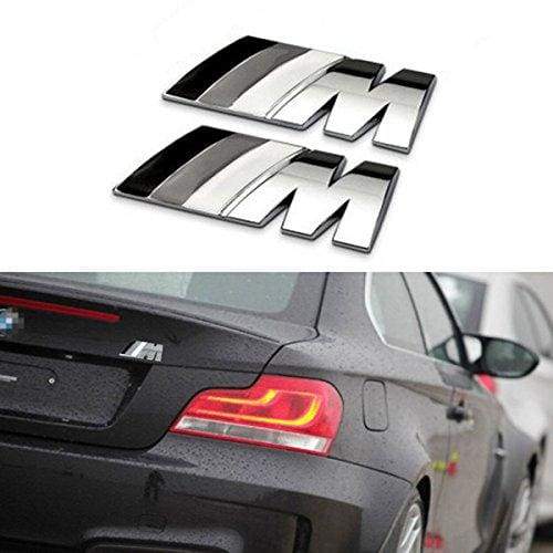 GT Car Logo - 2Pcs 3D Metal Tricolor ///M Logo Car Side Fender Rear Trunk Emblem ...