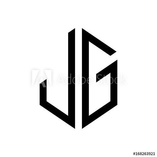 J G Logo - initial letters logo jg black monogram hexagon shape vector - Buy ...