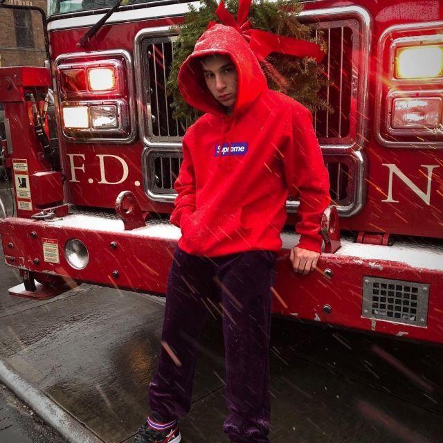 Supreme Truck Logo - The hoodie box logo Supreme red that is on the influencer Robert ...