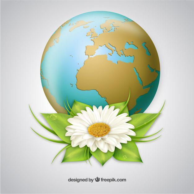 Flower World Logo - The earth with a big flower Vector