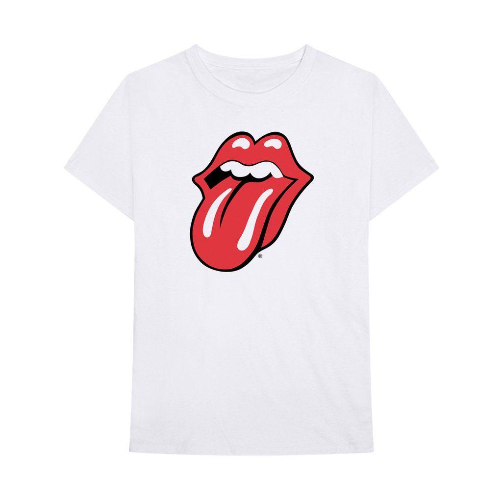 Red Tongue Logo - Classic Tongue Logo White T-Shirt – The Rolling Stones