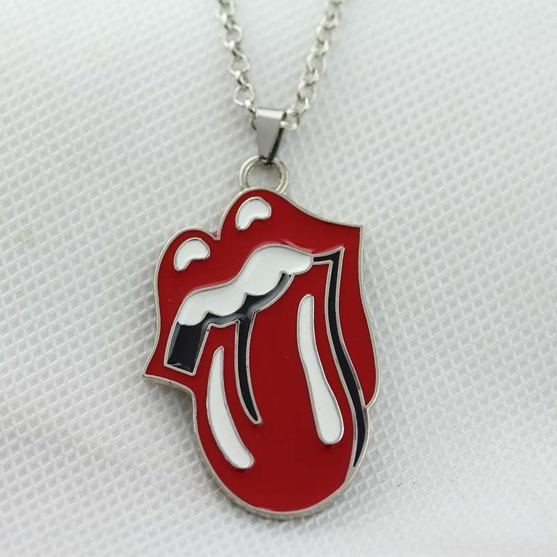Red Tongue Logo - Famous Rock Band The Rolling Stones Red Tongue Logo Metal Pendant ...