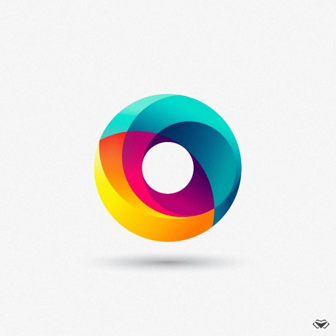 Blue Red Orange Round Logo - Innovative Technology Logo. Best :) #tech #sphere #ball #circle