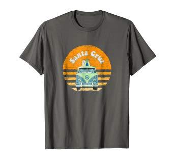 Hippie Retro Logo - Vintage Santa Cruz Hippie Van Beach Surfer T Shirt: Clothing