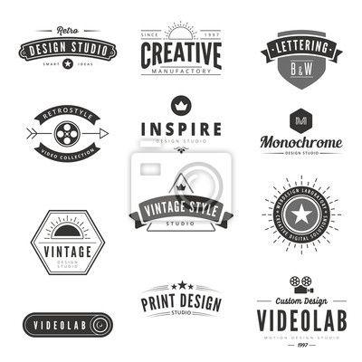 Hippie Retro Logo - Rétro logos labels vecteur. typographie logo peintures murales