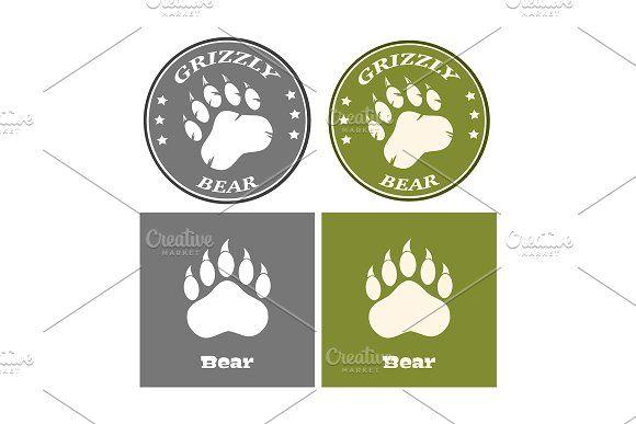 Bear Print Logo - Bear Paw Print Logo Collection Illustrations Creative Market