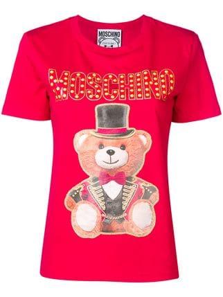 Bear Print Logo - Moschino Bear Print Logo T-shirt - Farfetch