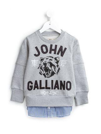 Bear Print Logo - John Galliano Kids Bear Print Logo Sweatshirt
