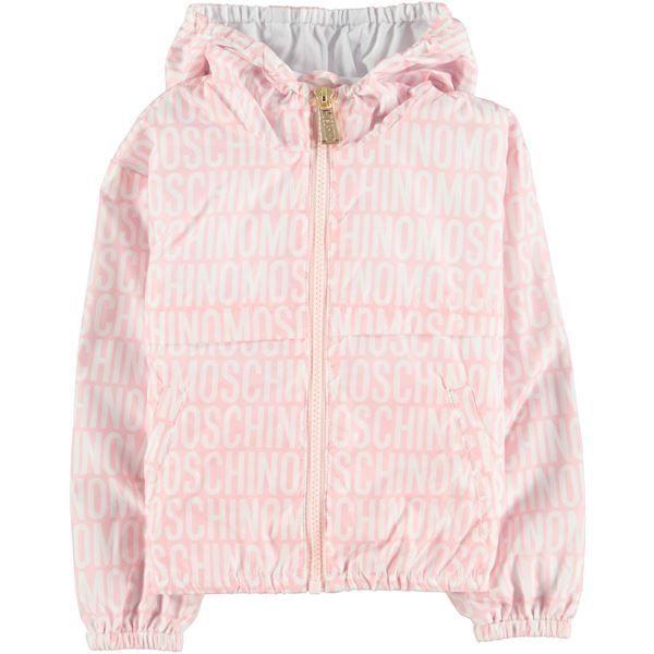 Bear Print Logo - Babies Text & Bear Print Logo Hooded Rain Jacket Pink Cloudo ...