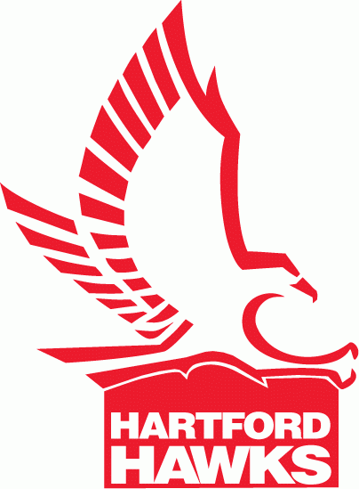 Red Box with White a Logo - Hartford Hawks Primary Logo (1984) hawk with red outline