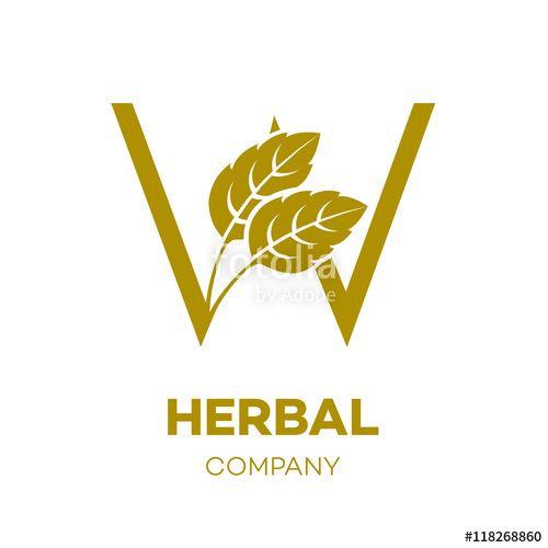 Gold Green Leaf Logo - Letter W logo Gold, Green leaf, Herbal, Pharmacy, ecology vector