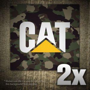 Cat Camo Logo - 2x CAT Camo Sticker Decal Classic Logo Car Truck Laptop Equipment