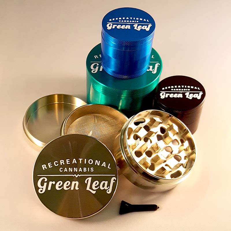 Gold Green Leaf Logo - Grinders