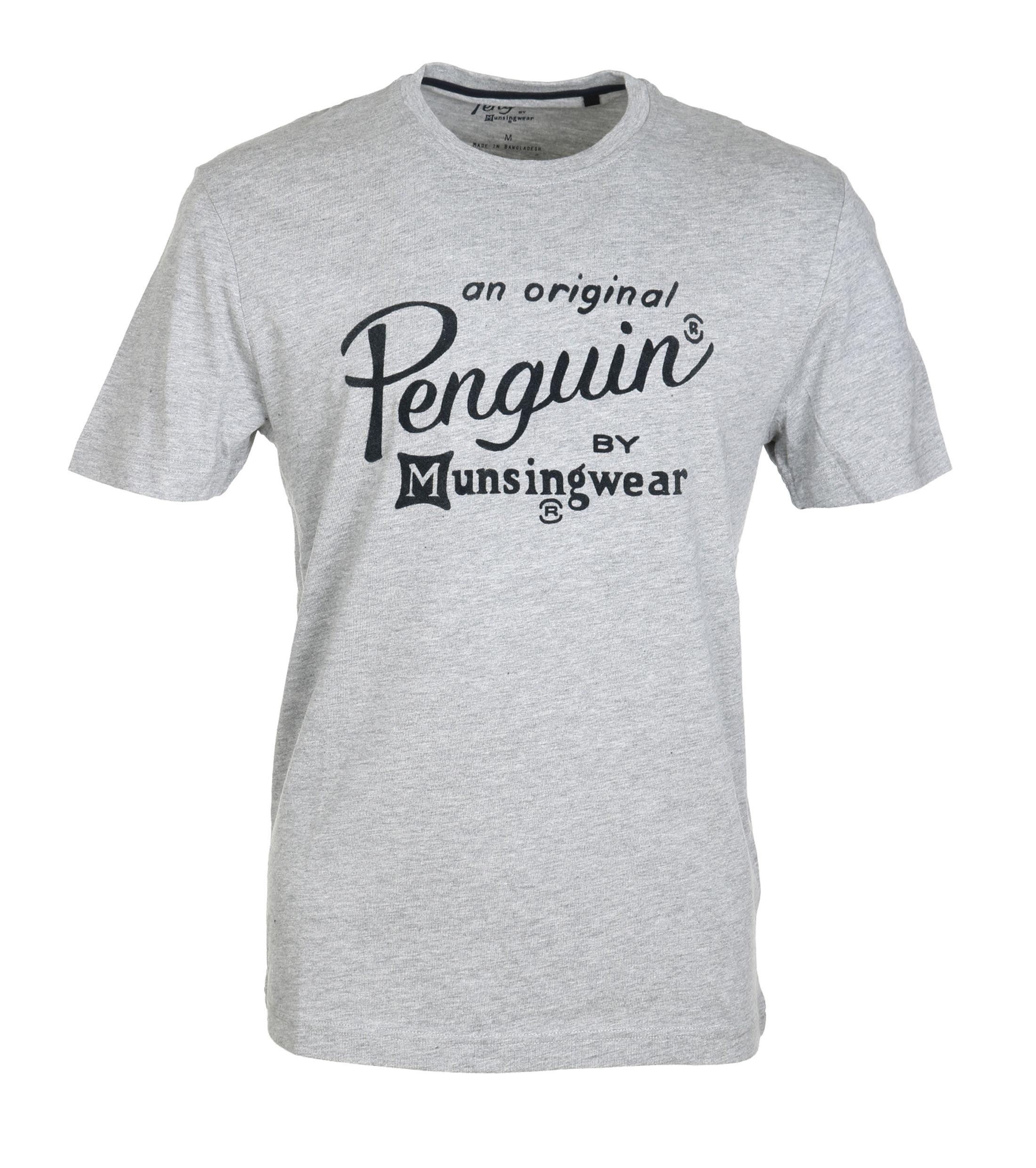 Original Penguin Logo - Original Penguin T Shirt Logo Grey OPKB0559 Script Logo Grey