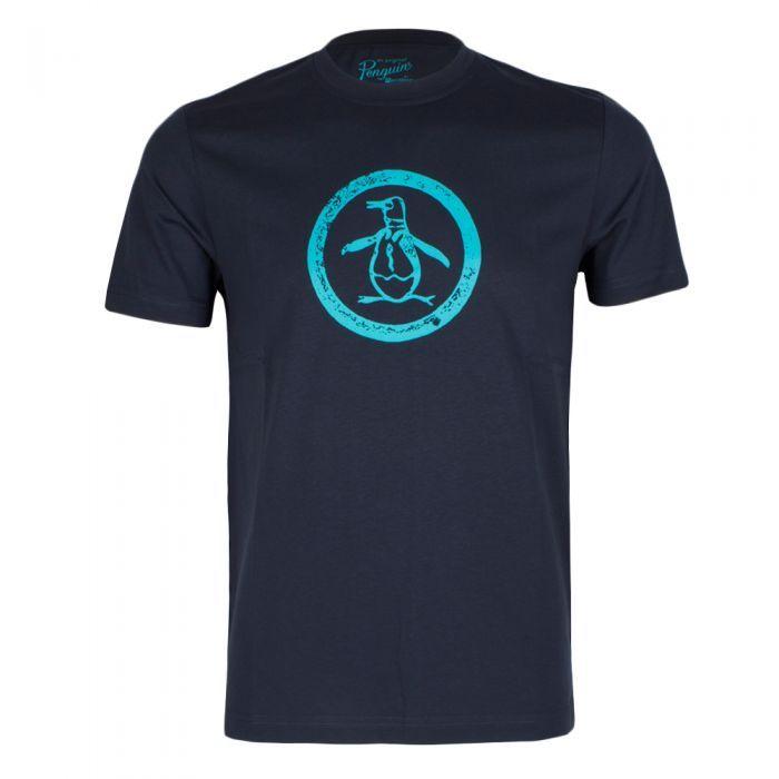 Original Penguin Logo - Mens Original Penguin Distress Circle Logo Dress Blue TShirt