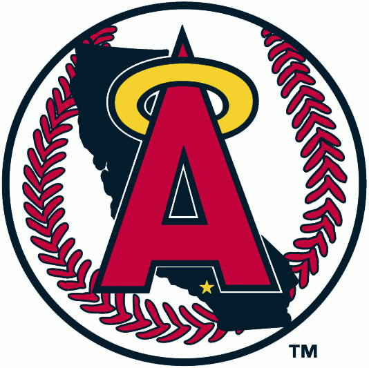 Angels Logo - California Angels Primary Logo (1986) - Red A with yellow halo and ...