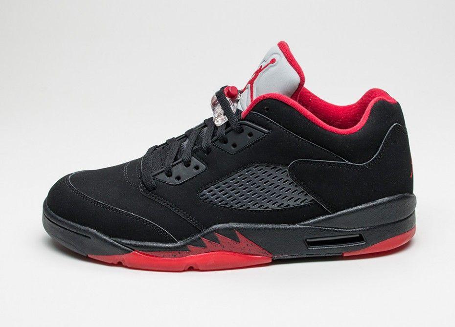 Black N Red Jordan Logo - Nike Air Jordan 5 Retro Low Black / Gym Red