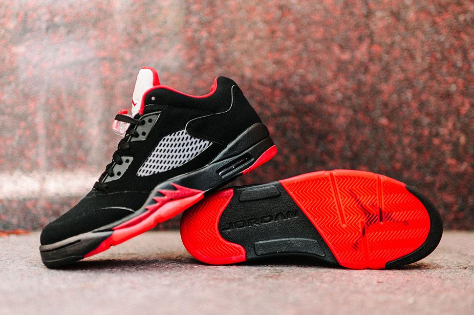 Black N Red Jordan Logo - Air Jordan 5 Low Alternate 90 - Sneaker Bar Detroit