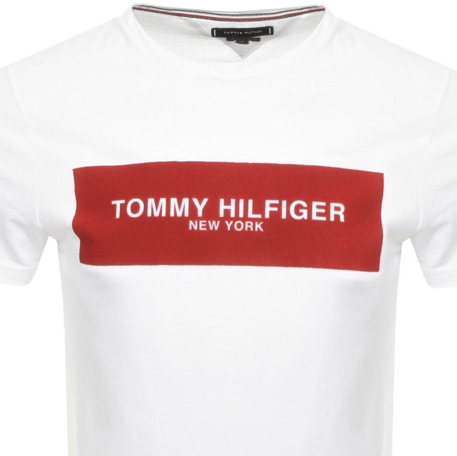 Red Box with White a Logo - Tommy Hilfiger Tommy Hilfiger Box Logo T Shirt White Mens Designer