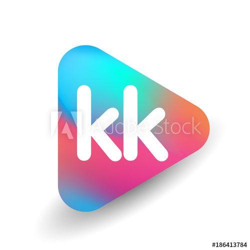Kk Logo - Letter KK logo in triangle shape and colorful background, letter ...