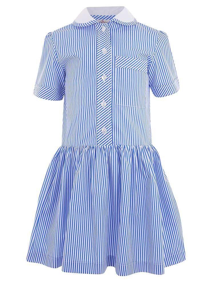 Blue White U Logo - DRE-38-PCT - Striped summer dress - Blue/white - Summer Uniform ...