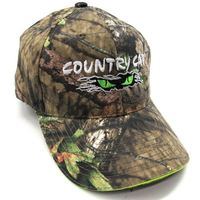 Cat Camo Logo - Country Cat Hat Licensed Mossy Oak Camo Pattern