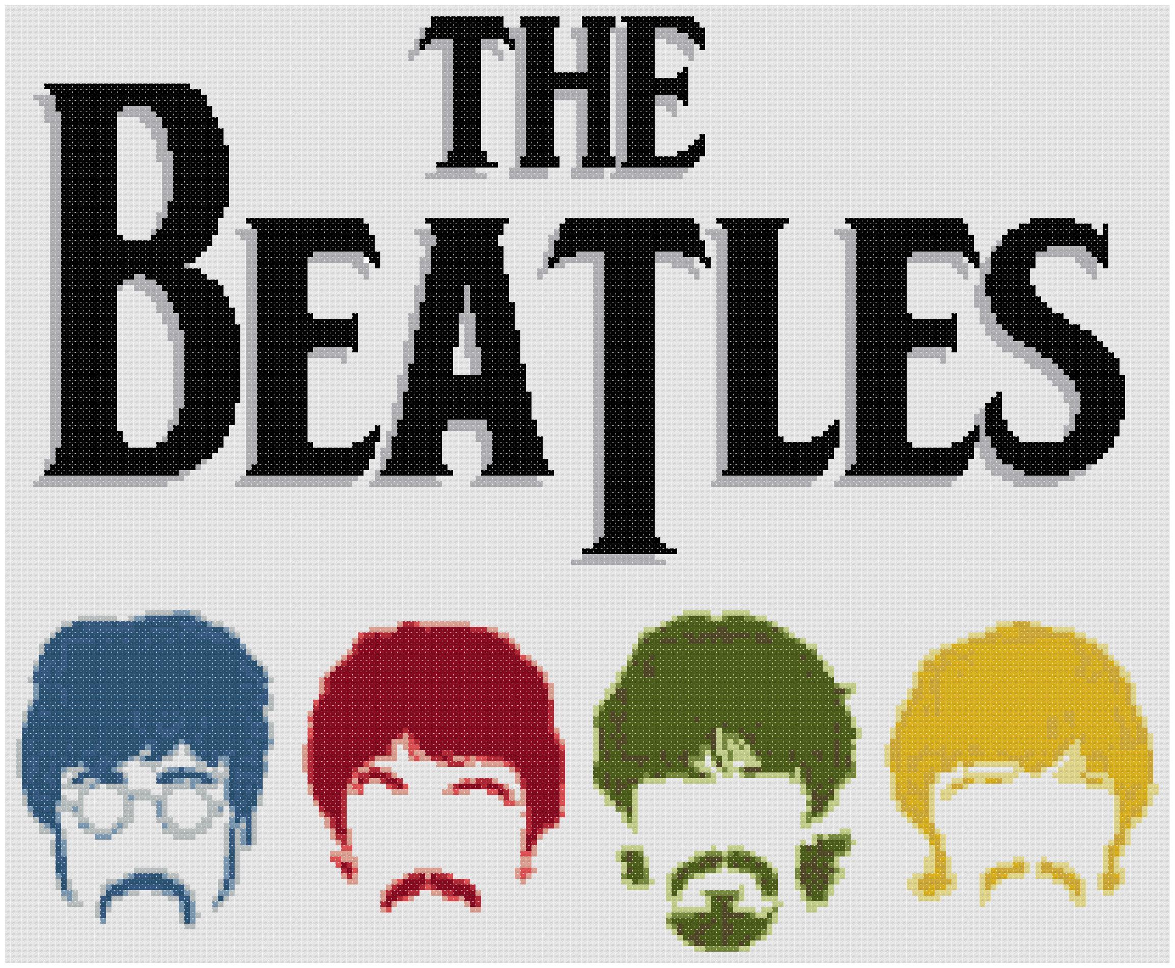 The Beatles Band Logo - The Beatles Band Logo - Cowbell Cross Stitch